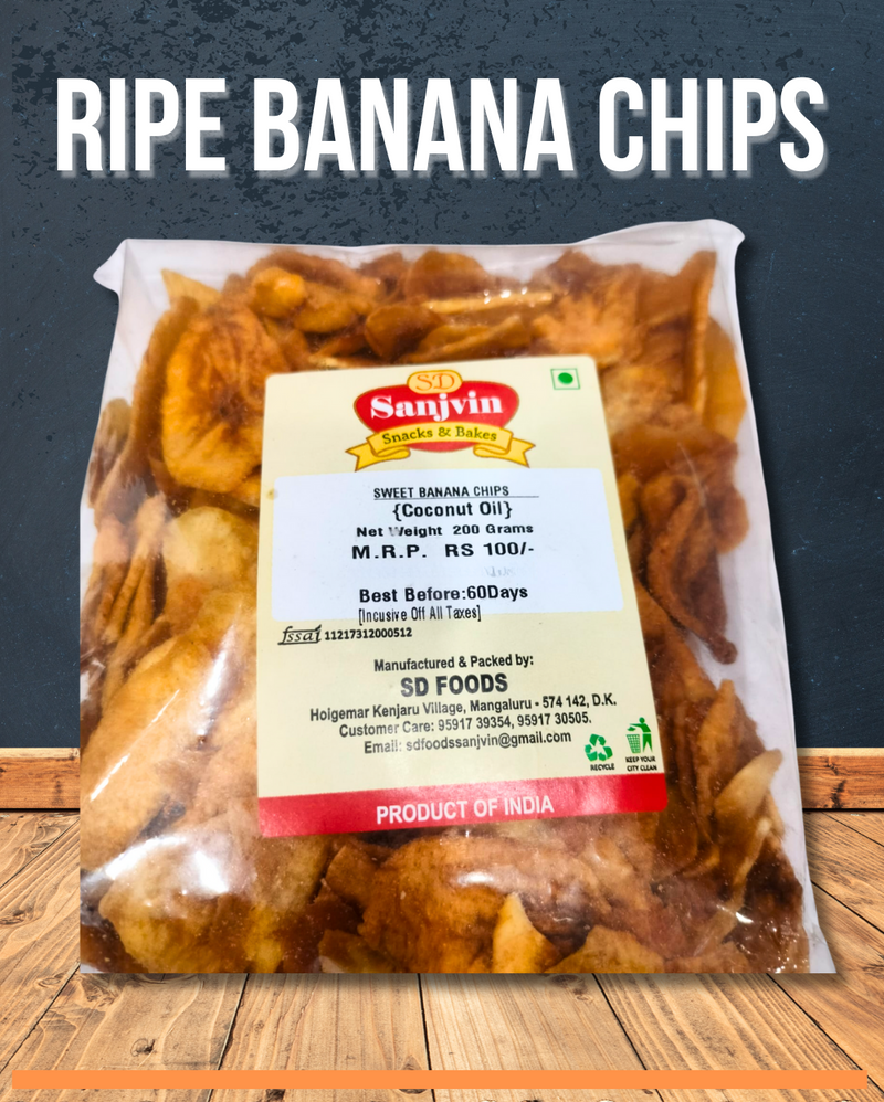 Ripe banana chips (Sanjvin) 200 gms