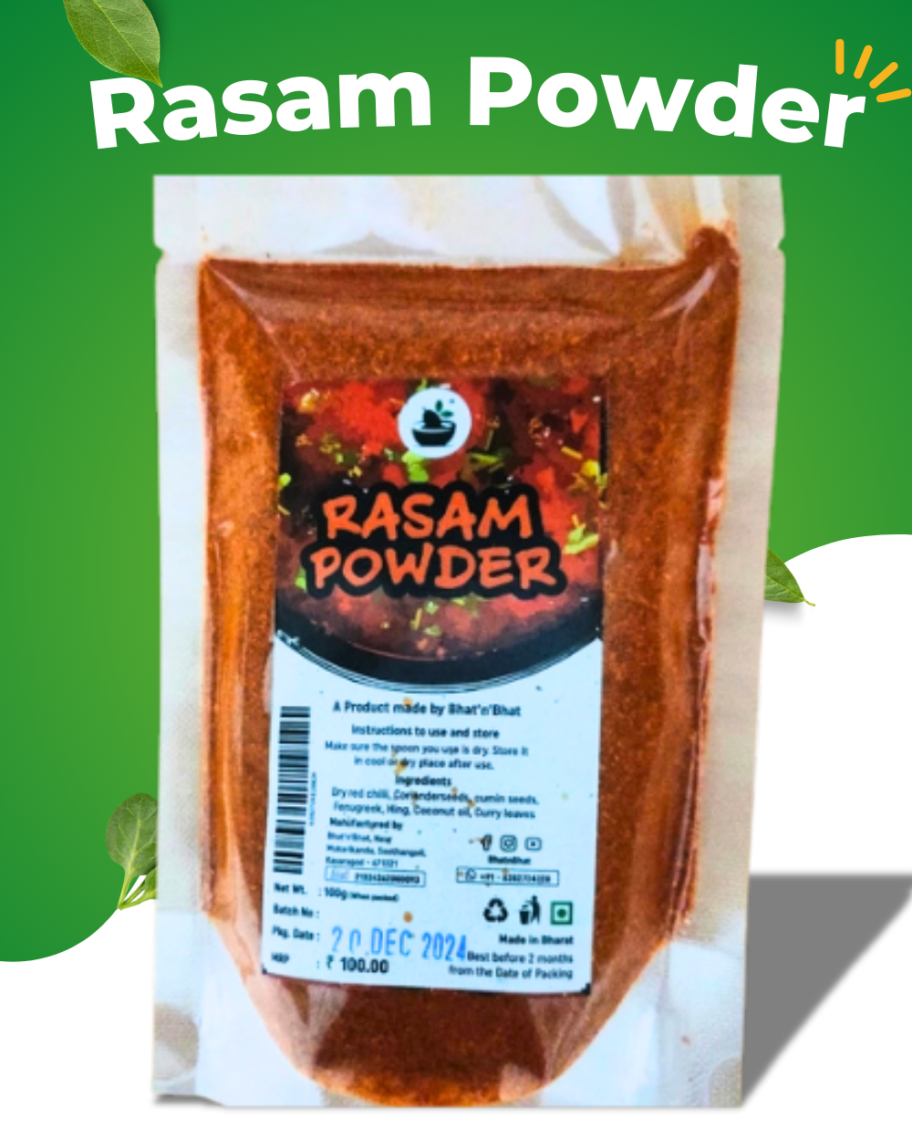 Rasam Powder (Bhat 'n' Bhat) 100 gms