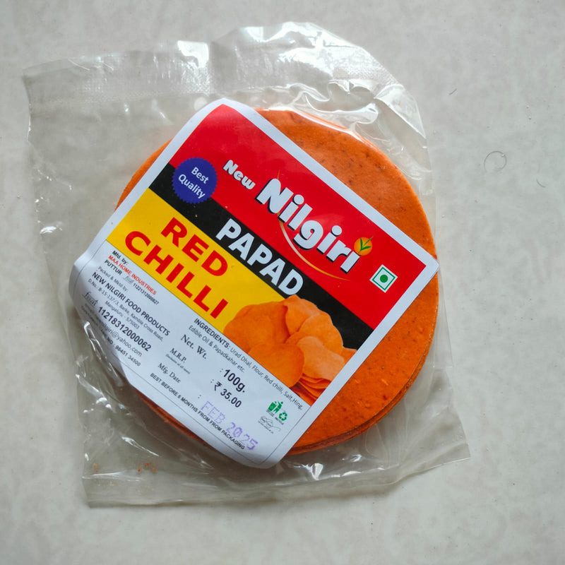 Red Chilli Papad (100 grams)